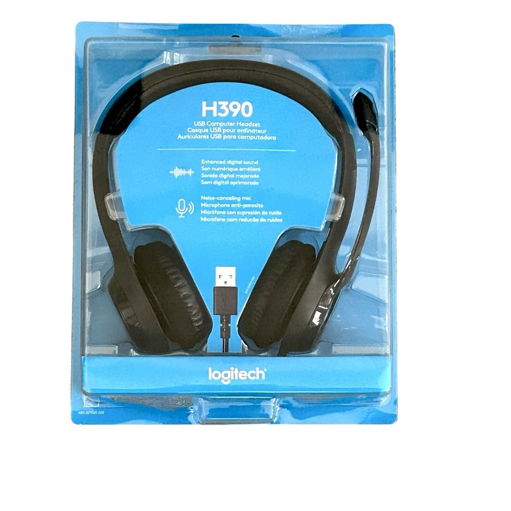 Logitech ClearChat Comfort/USB Headset H390‎ Black NEW!
